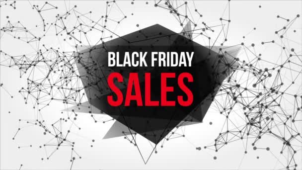 Black Friday Banner de movimiento de ventas con puntos y líneas . — Vídeos de Stock