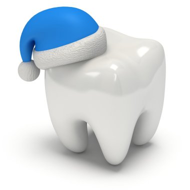 Giyen Santa Claus şapka diş.