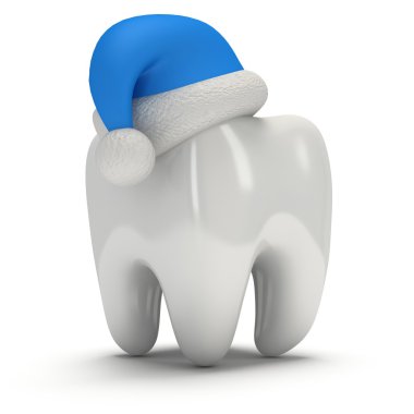 Giyen Santa Claus şapka diş.