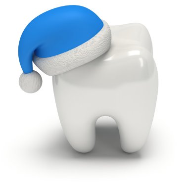 Giyen Santa Claus şapka diş.
