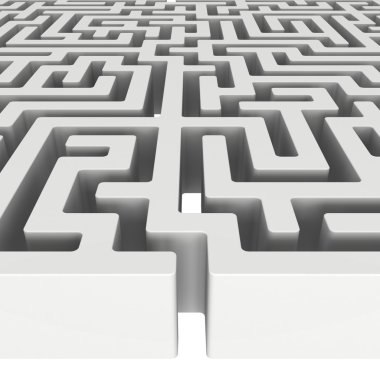 3D labirent. Labirent şekil tasarım öğesi.