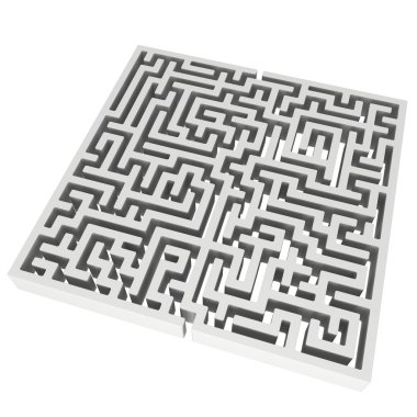 3D labirent. Labirent şekil tasarım öğesi. 