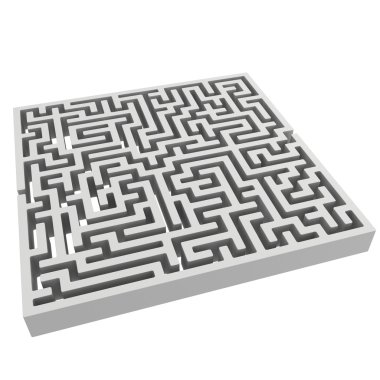3D labirent. Labirent şekil tasarım öğesi. 