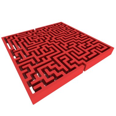3D labirent. Labirent şekil tasarım öğesi. 