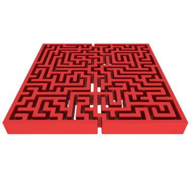 3D labirent. Labirent şekil tasarım öğesi. 
