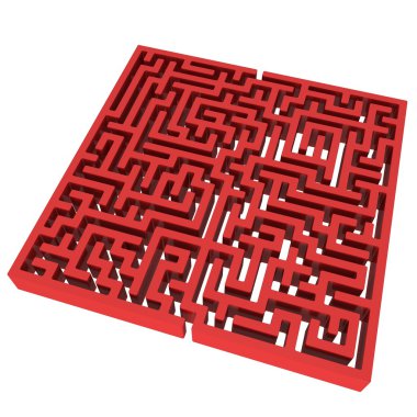3D labirent. Labirent şekil tasarım öğesi. 