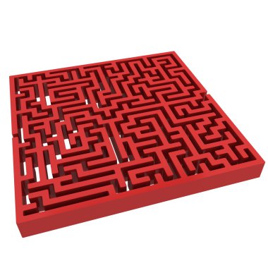 3D labirent. Labirent şekil tasarım öğesi. 