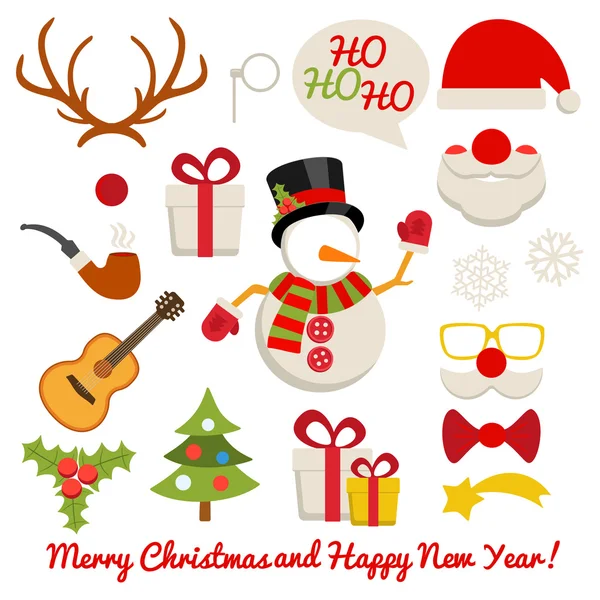 Vektör kümesi Xmas fotoğraf çizme ve scrapbooking