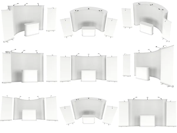 展会展台白色和空白设置 — 图库照片