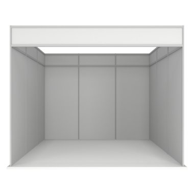 Ticaret göster Booth kutusunu. 3D beyaz ve boş.