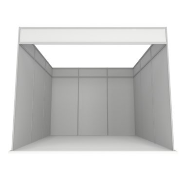 Ticaret göster Booth kutusunu. 3D beyaz ve boş.