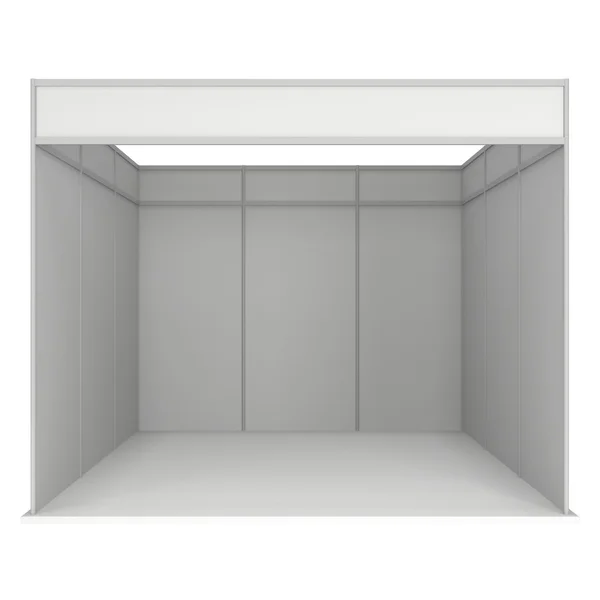 Kereskedelmi Show stand mezőbe. 3D-s fehér és üres. — Stock Fotó
