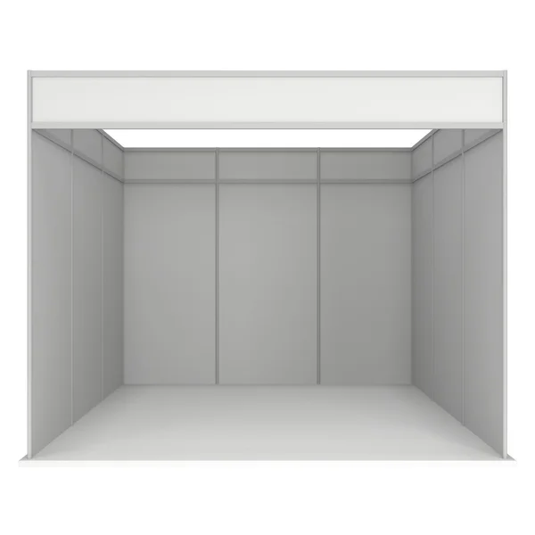 Salón Comercial Booth Box. Blanco y blanco 3D . — Foto de Stock