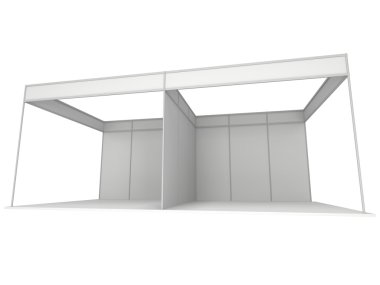Ticaret göster Booth kutusunu. 3D beyaz ve boş.