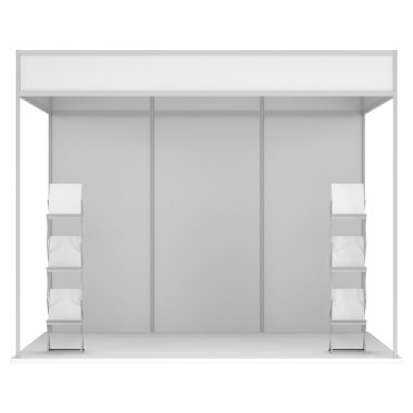 Ticaret göster Booth kutusunu. 3D beyaz ve boş.