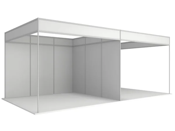 Salón Comercial Booth Box. Blanco y blanco 3D . —  Fotos de Stock