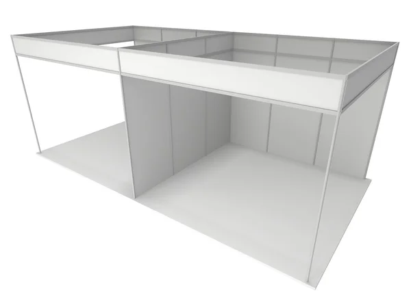 Messestand-Box. 3D weiß und leer. — Stockfoto