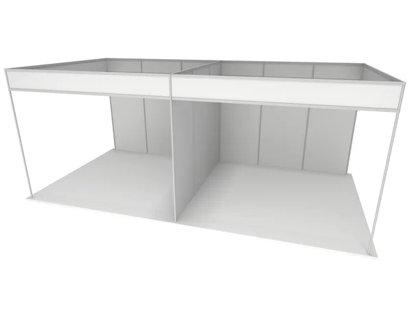 Trade Show Booth vak. 3D-White en blanco. — Stockfoto