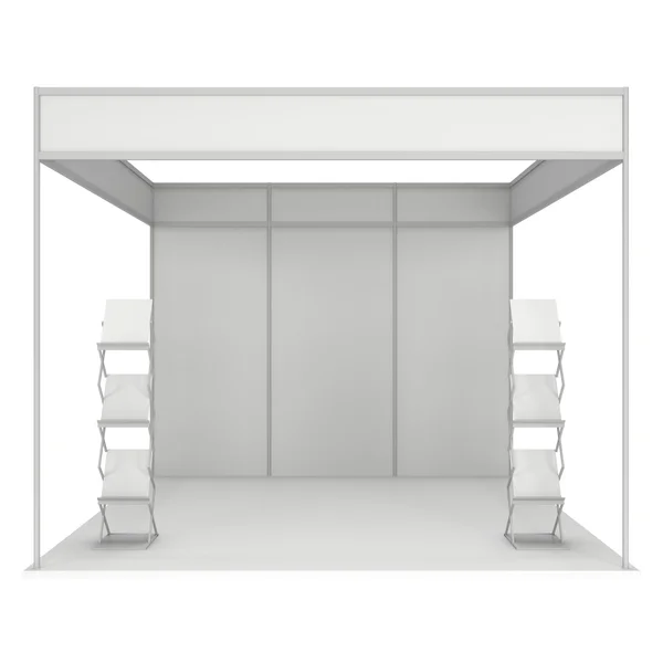 Box stand per fiere. Bianco 3D e bianco . — Foto Stock