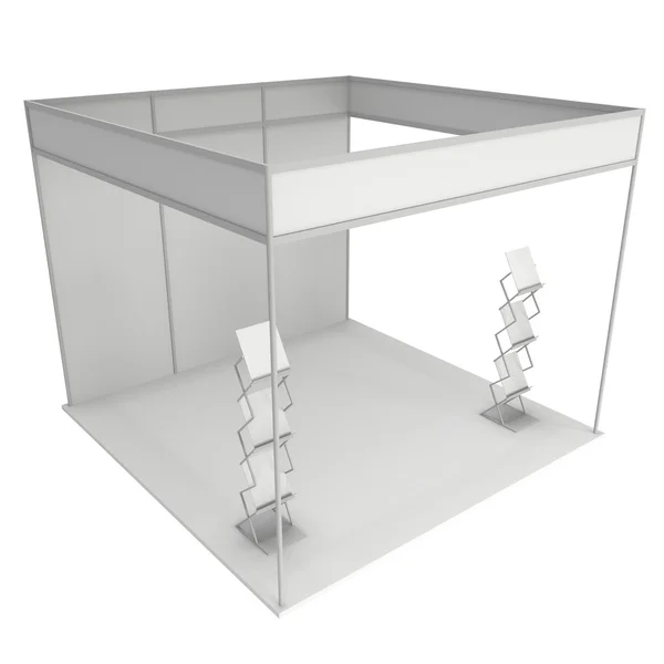 Messestand-Box. 3D weiß und leer. — Stockfoto