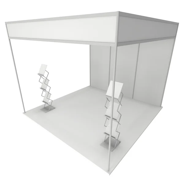 Salón Comercial Booth Box. Blanco y blanco 3D . — Foto de Stock
