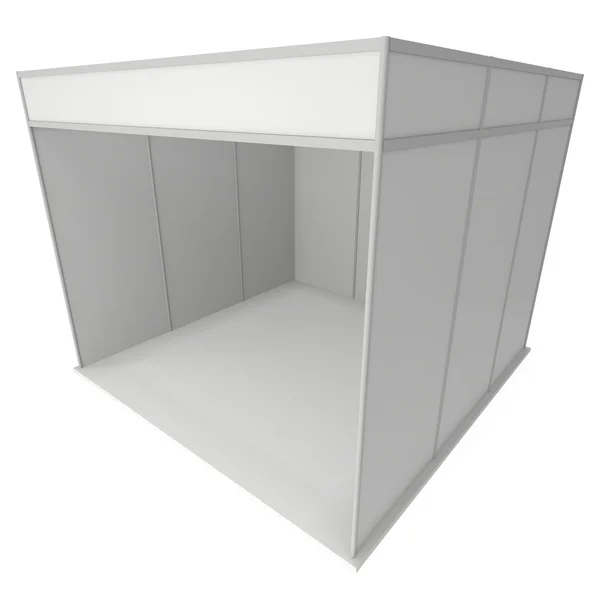 Salón Comercial Booth Box. Blanco y blanco 3D . — Foto de Stock