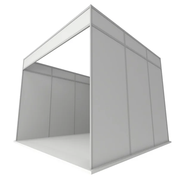 Box stand per fiere. Bianco 3D e bianco . — Foto Stock