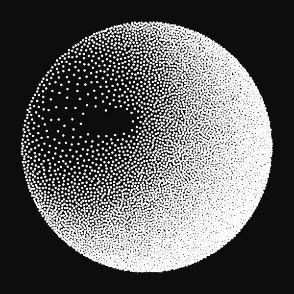 Dotwork Halftone 3D Sphere. Vector — ストックベクタ