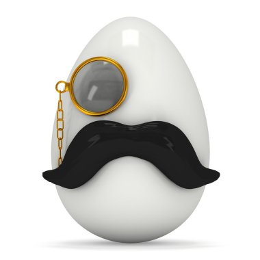 Egg with mustache and monocle