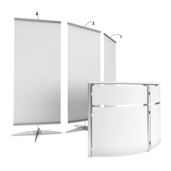 Blank Roll Up Expo Banner Stand. — Stock Photo, Image