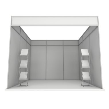 Trade Show Booth Expo Box. 3D White and Blank.