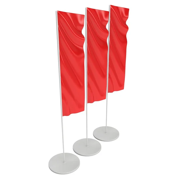 国旗空白红世博会旗帜的立场。3d — 图库照片