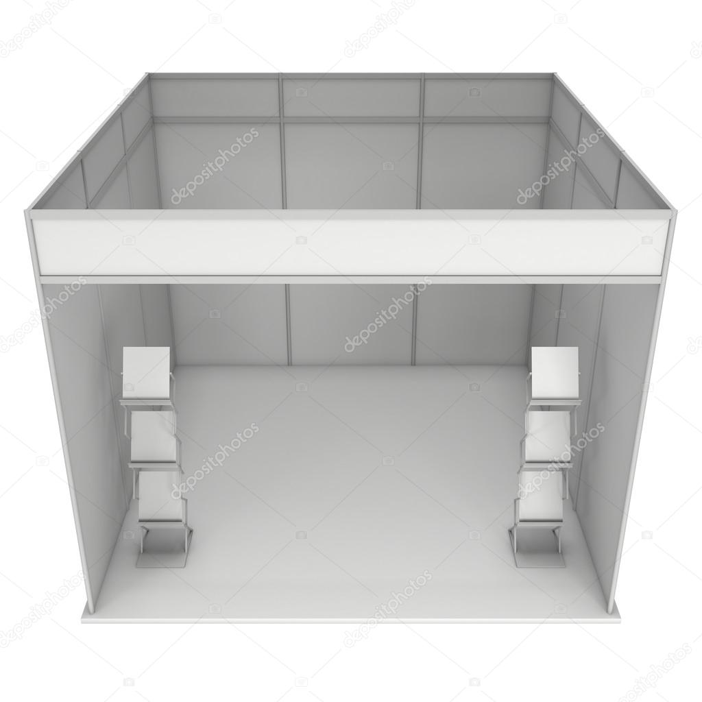 Trade Show Booth Expo Box. 3D White and Blank.