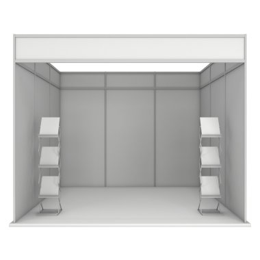 Trade Show Booth Expo Box. 3D White and Blank.