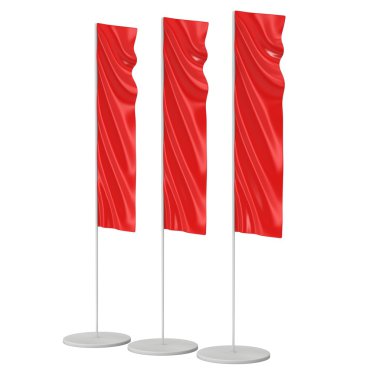 Flag Blank Red Expo Banner Stand.
