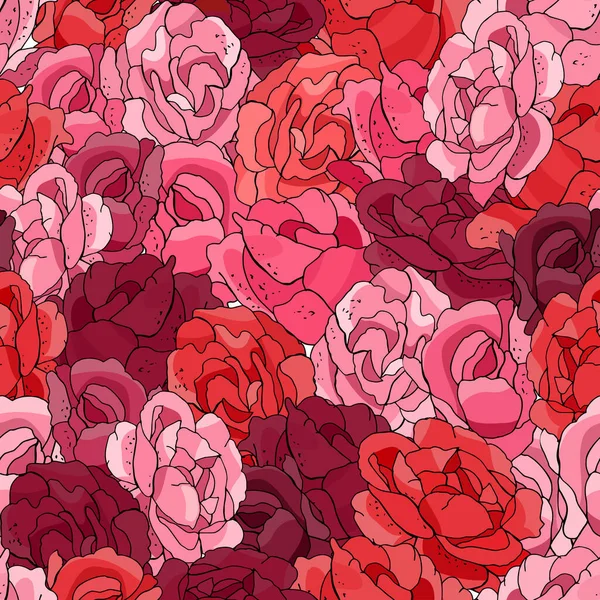 Patrón Floral Sin Costuras Rosas Texturas Interminables Para Decoración Bodas — Vector de stock