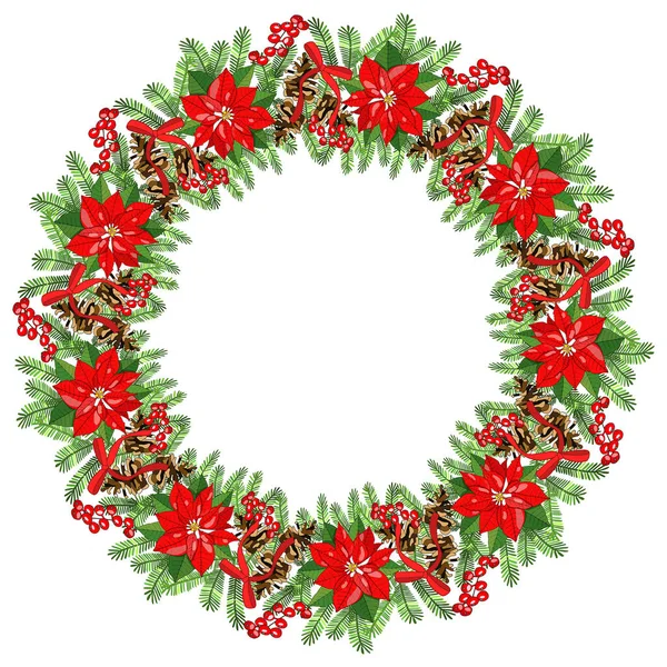 Beyaz Arkaplanda Izole Edilmiş Vektör Şablonu Yeni Yıl Noel Sembolleri — Stok Vektör