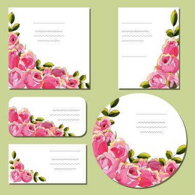 Vektör el çizilmiş gül şablonu. Hediye kutuları için mükemmel.,