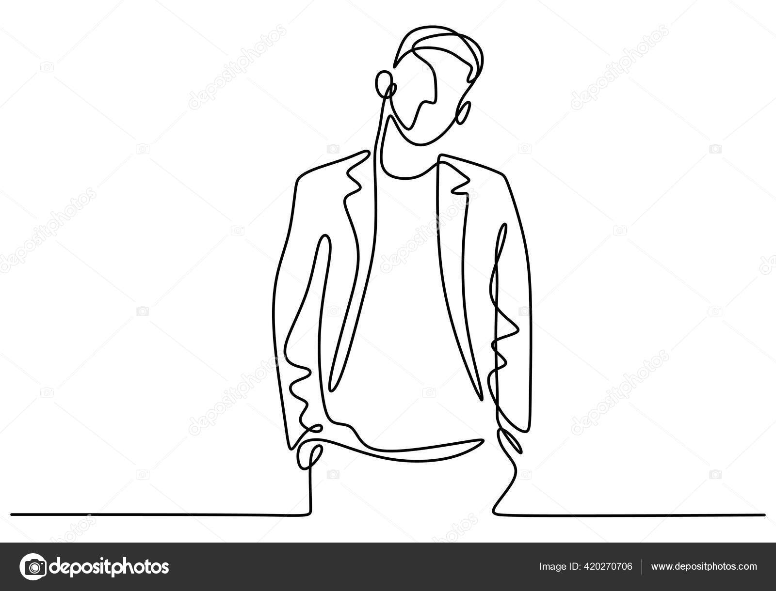 images Handsome Man In Suit Drawing https depositphotos com 420270706 stock illustration one continuous drawing line handsome html