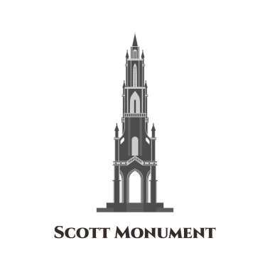 Edinburgh 'daki Walter Scott Anıtı. Şehirdeki en iyi yerler. Edinburgh 'un en ikonik simgelerinden biri. Turistler ve yerliler için ziyaret gerekliliği. İş seyahati rehberi kavramı