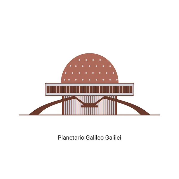 Architecture Planétarium Galileo Galilei Connu Sous Nom Planetario Dans Quartier — Image vectorielle