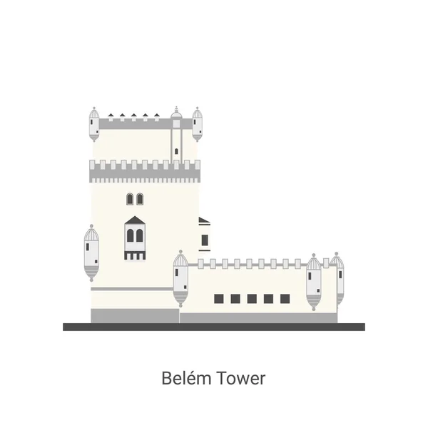 Torre Belém Lisboa Potugal Outro Nome Torre Belém Países Mundo — Vetor de Stock