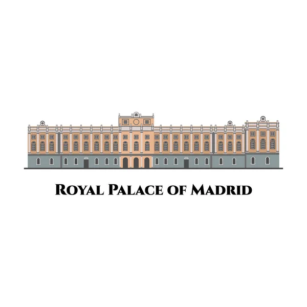 Palazzo Reale Madrid Spagna Residenza Ufficiale Della Famiglia Reale Spagnola — Vettoriale Stock