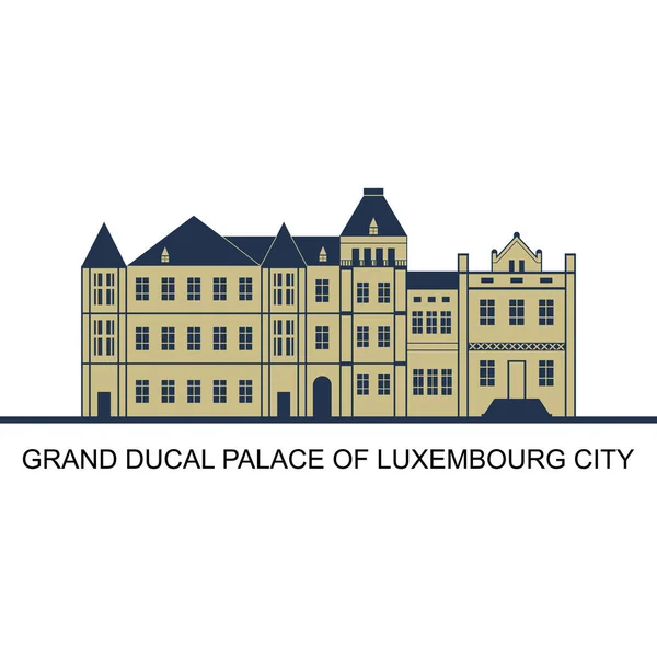 Voorzijde Van Het Groothertogelijk Paleis Luxemburg Stad Luxemburg Het Majestueuze — Stockvector