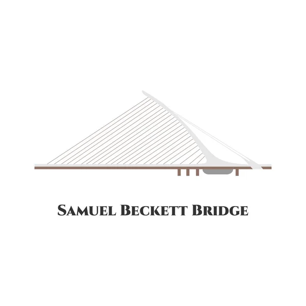 Puente Samuel Becket Dublín Irlanda Hermoso Monumento Arquitectónico Aislado Sobre — Archivo Imágenes Vectoriales
