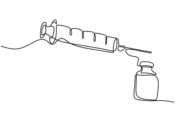 Chemical Science Continuous One Line Drawing Chemistry Glass Tool Bottle — Stock Vector