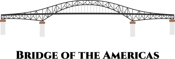 Pont Des Amériques Panama Pays Plat Dessin Animé Style Spectacle — Image vectorielle