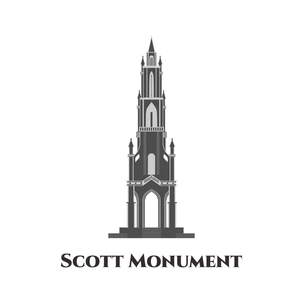 Walter Scott Monument Edinburgh Best Places Visit City One Most — Stock Vector