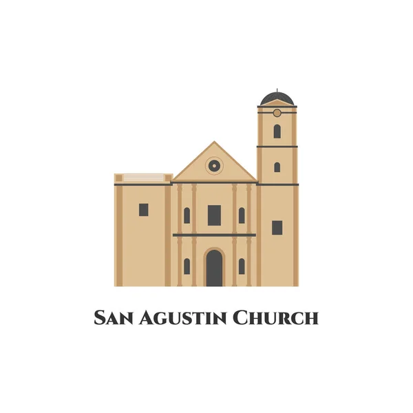 San Agustin Kilisesi Manila Filipinler Dünya Ülkeleri Tatil Seyahatleri Asya — Stok Vektör