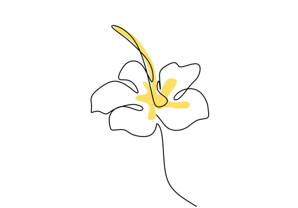 Φρέσκο Λουλούδι Ομορφιά Μία Συνεχή Γραμμή Στυλ Σχεδίασης Εκτυπώσιμη Διακοσμητικό — Διανυσματικό Αρχείο